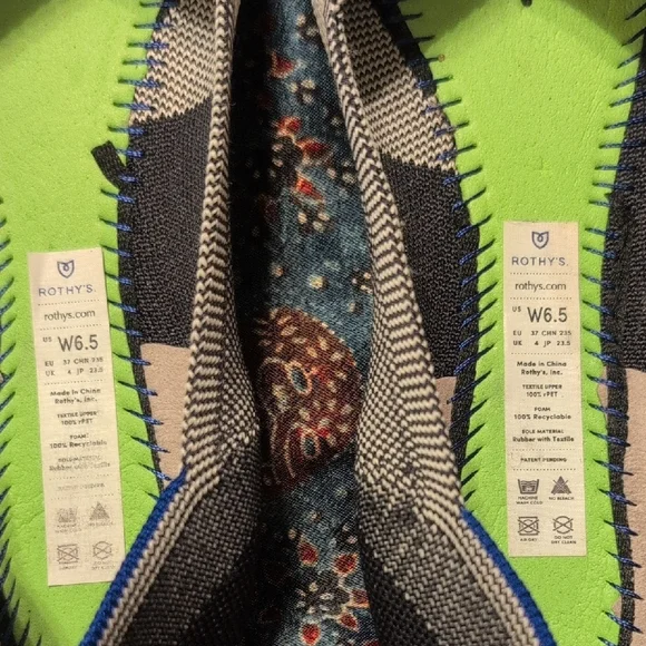 Rothy's Black and Blue Patterned Flats - Picture 3 of 5